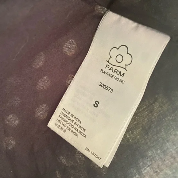 Women’s Farm Rio Cocoa Paradise Mini Polka Dot Fruit Dress Small scarf print - Picture 6 of 9